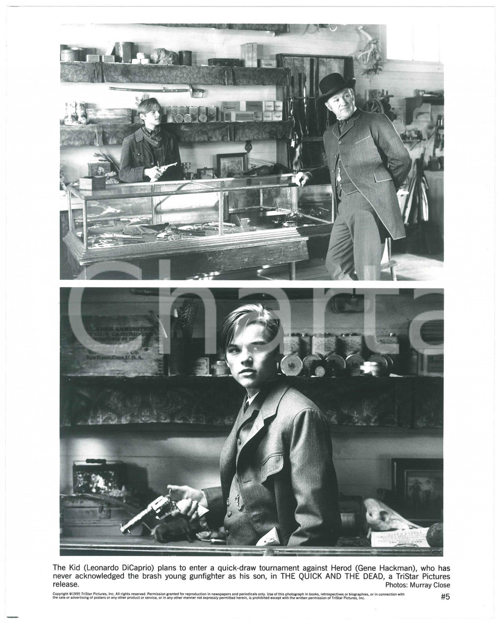 Materiale cinematografico d’epoca 1995 THE QUICK AND THE DEAD Gene HACKMAN Leonardo DiCAPRIO  Foto 20x25 cm 1 1