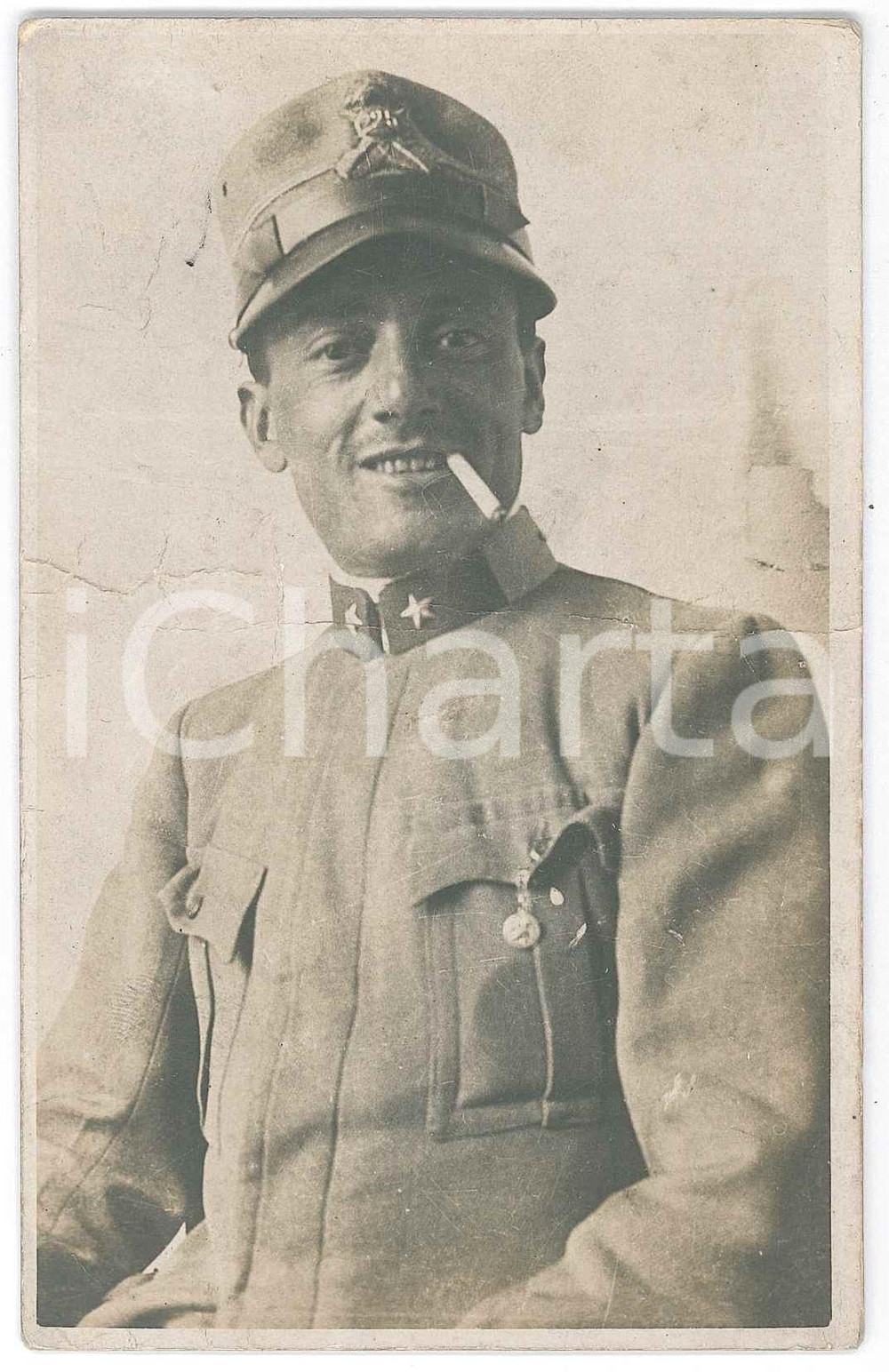 Fotografia d epoca originale 1915 ca REGIO ESERCITO Soldato Vittorio LODIGIANI Ritratto  Foto 8x13 cm 1