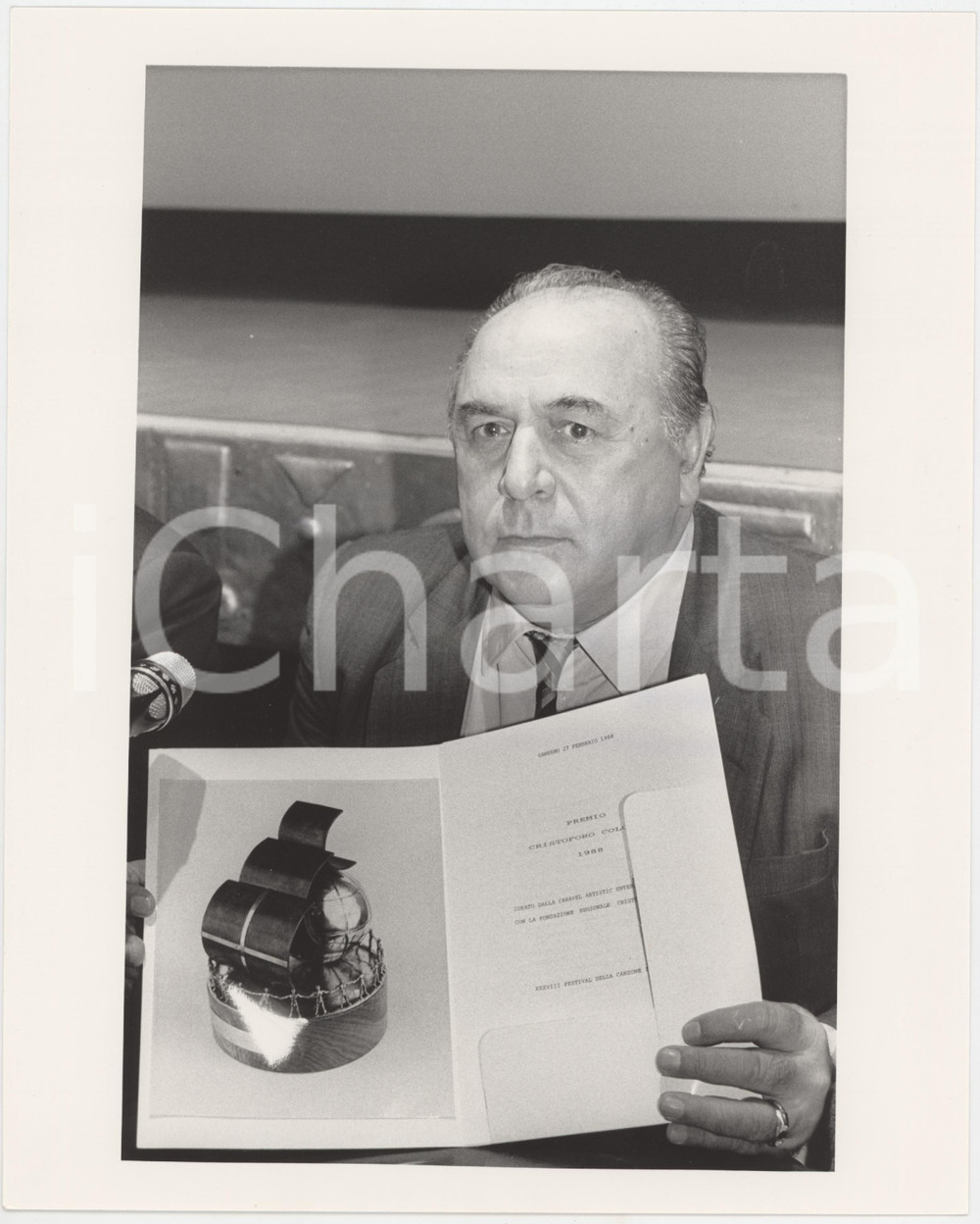 Fotografia d epoca originale 1990 ca SANREMO Rinaldo MAGNANI Presidente Regione Liguria  Foto 20x25 cm 1