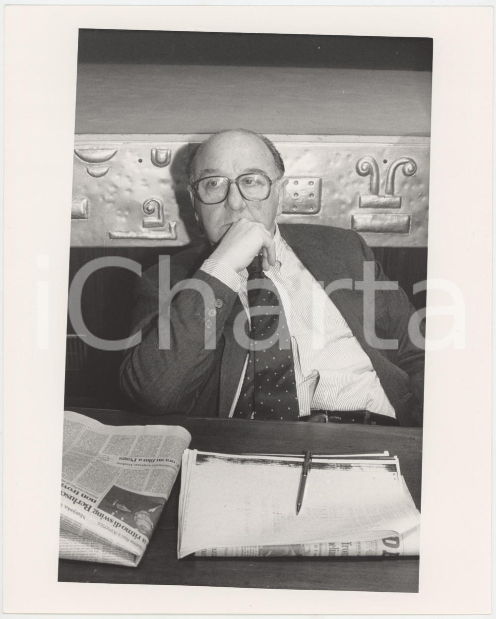 Fotografia d epoca originale 1985 ca RAI Giuseppe ROSSINI Ritratto del dirigente  Foto 20x25 cm 1 1