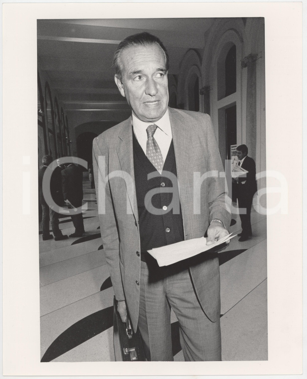 Fotografia d epoca originale 1985 ca DEMOCRAZIA CRISTIANA Alfredo DIANA Politico DC Foto 20x25 cm 1