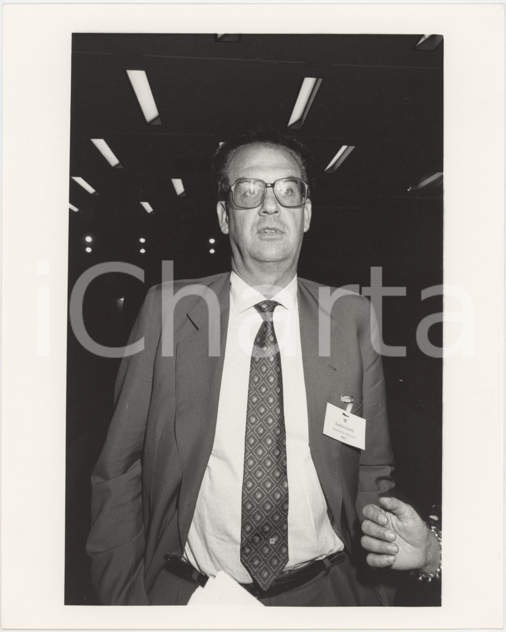 Fotografia d epoca originale 1985 ca CONFINDUSTRIA Alberto FALCK Ritratto  Foto 20x25 cm 1