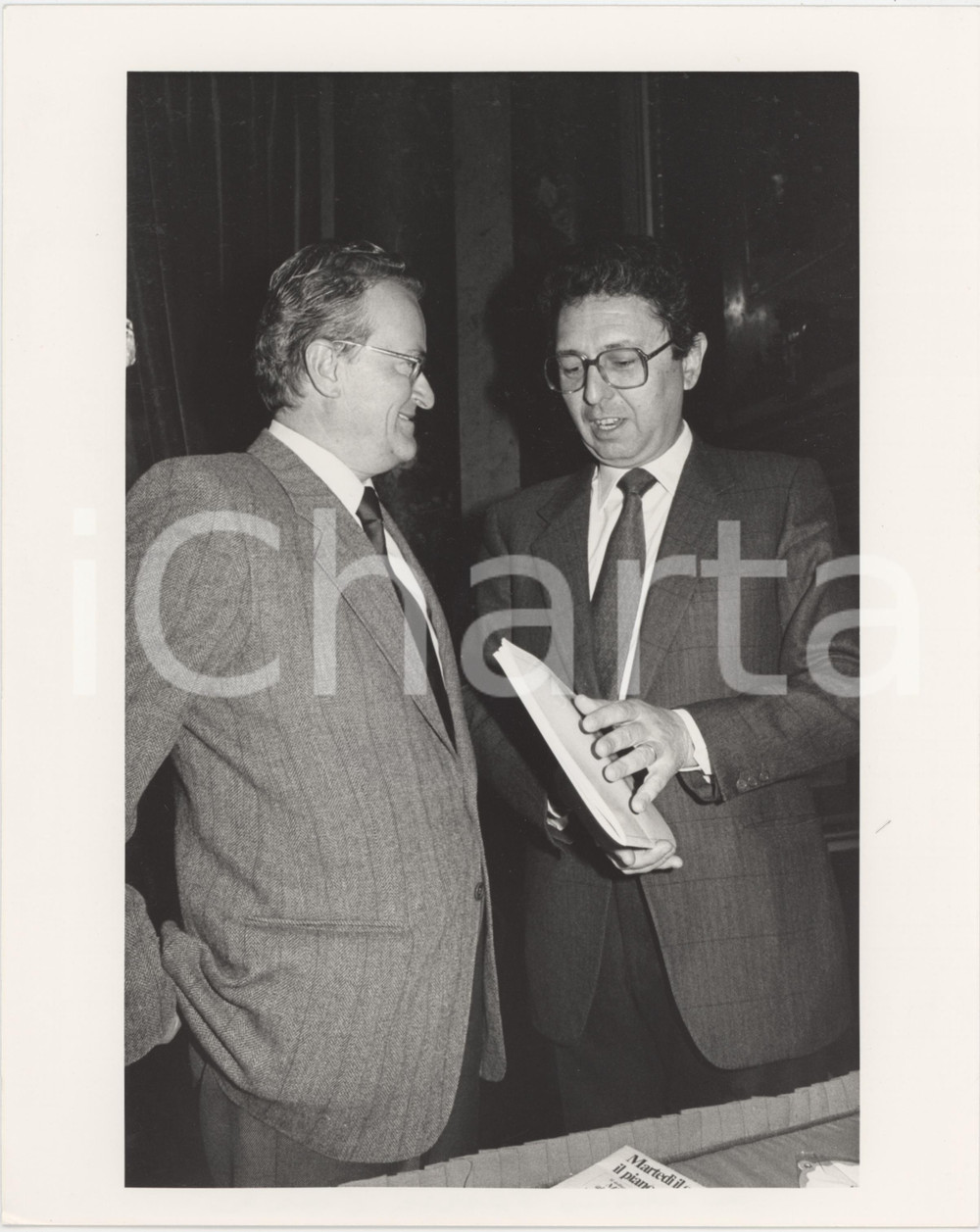 Fotografia d epoca originale 1985 ca DEMOCRAZIA CRISTIANA Roberto MAZZOTTA Camillo FERRARI Foto 18x24 cm 1 1