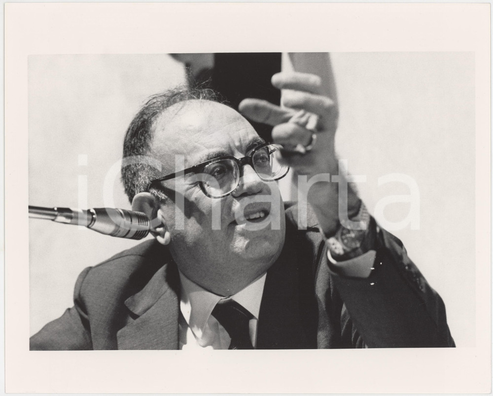 Fotografia d epoca originale 1985 ca PARTITO SOCIALISTA Rino FORMICA Politico PSI Foto 25x20 cm 7 1