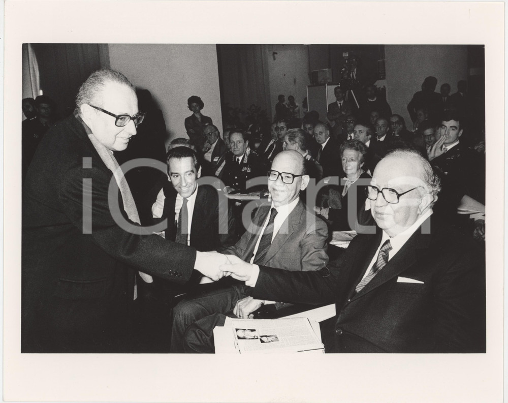 Fotografia d epoca originale 1985 ca PRI Enzo VICARI Antonio DEL PENNINO Giovanni SPADOLINI Bruno ERMOLLI 1