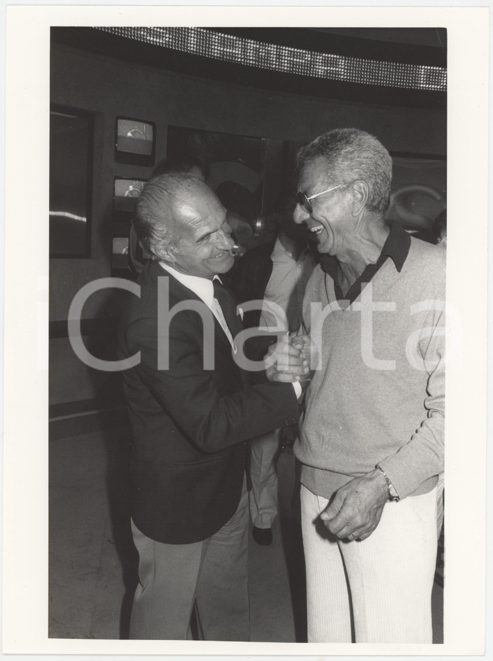 Fotografia d epoca originale 1989 RA1  LA DOMENICA SPORTIVA Alfredo PIGNA Sandro CIOTTI Foto 18x24 cm 1 1