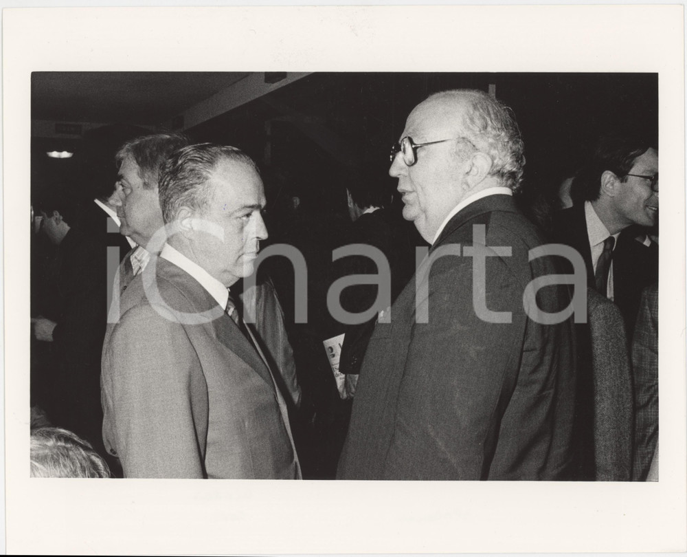 Fotografia d epoca originale 1985 ca PARTITO REPUBBLICANO Giorgio COVI Giovanni SPADOLINI Foto 25x20 cm 1