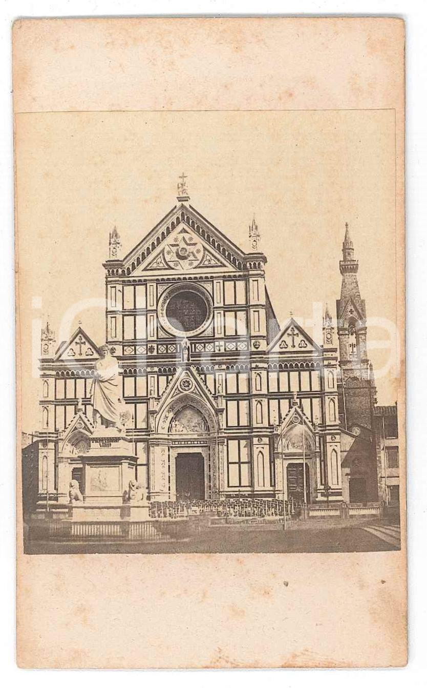 Fotografia d epoca originale 1870 ca  FIRENZE  Basilica di SANTA CROCE  Foto vintage CDV 1