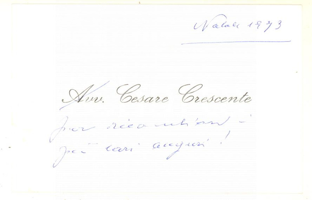 Autografo originale 1973 PADOVA Cesare CRESCENTE  Biglietto auguri di Natale AUTOGRAFO 1