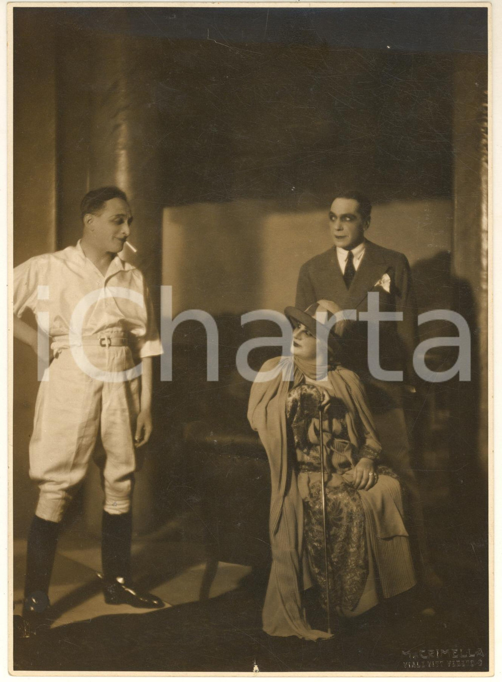 Fotografia d epoca originale 1927 MILANO TEATRO Olimpia  Roberto e Marianna  Foto CRIMELLA 17x23 cm 1