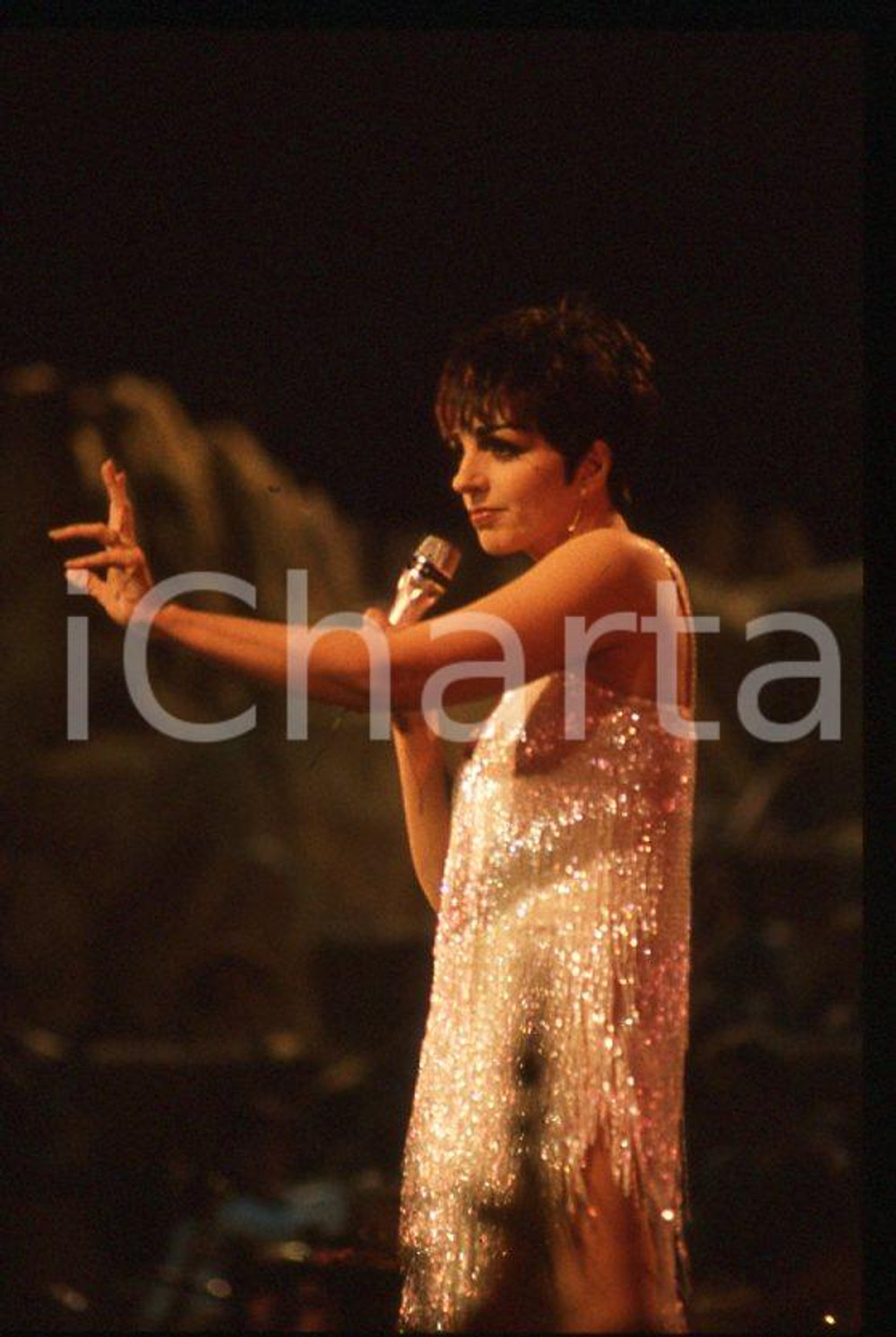 Fotografia d epoca originale Liza MINNELLI  40Â° Festival di SANREMO 1990 35mm vintage slide 22 1