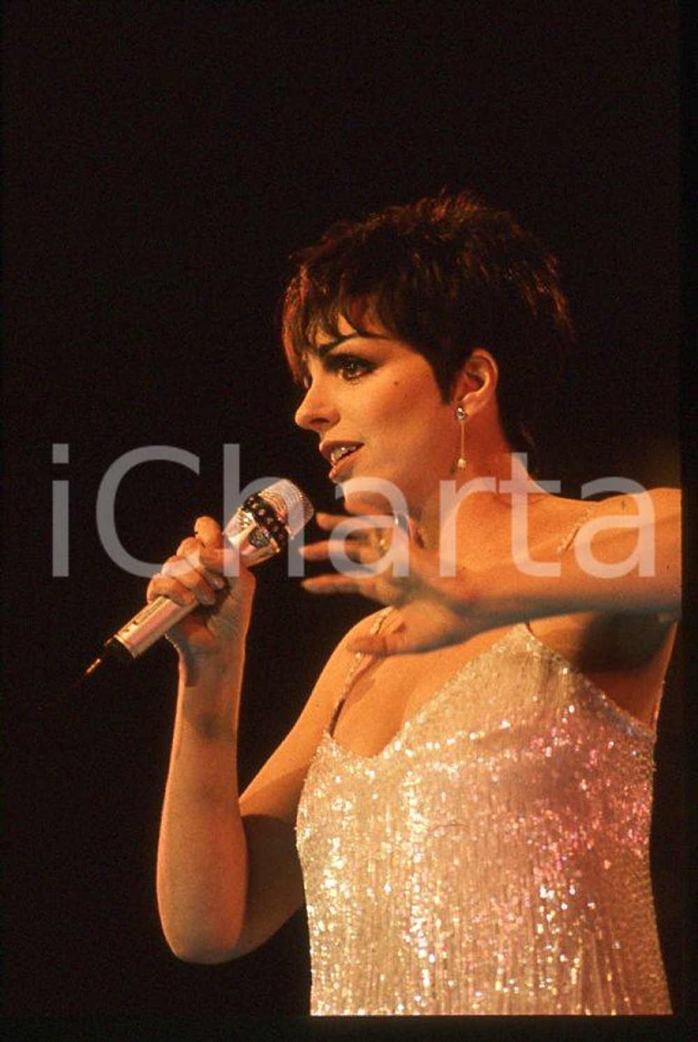 Fotografia d epoca originale Liza MINNELLI  40Â° Festival di SANREMO 1990 35mm vintage slide 25 1
