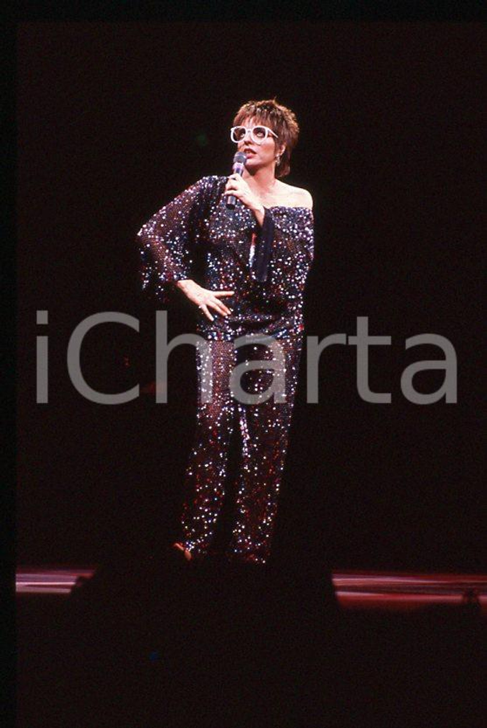 Fotografia d epoca originale Liza MINNELLI on stage   ITALY ? 1990 ca 35mm vintage slide 3 1