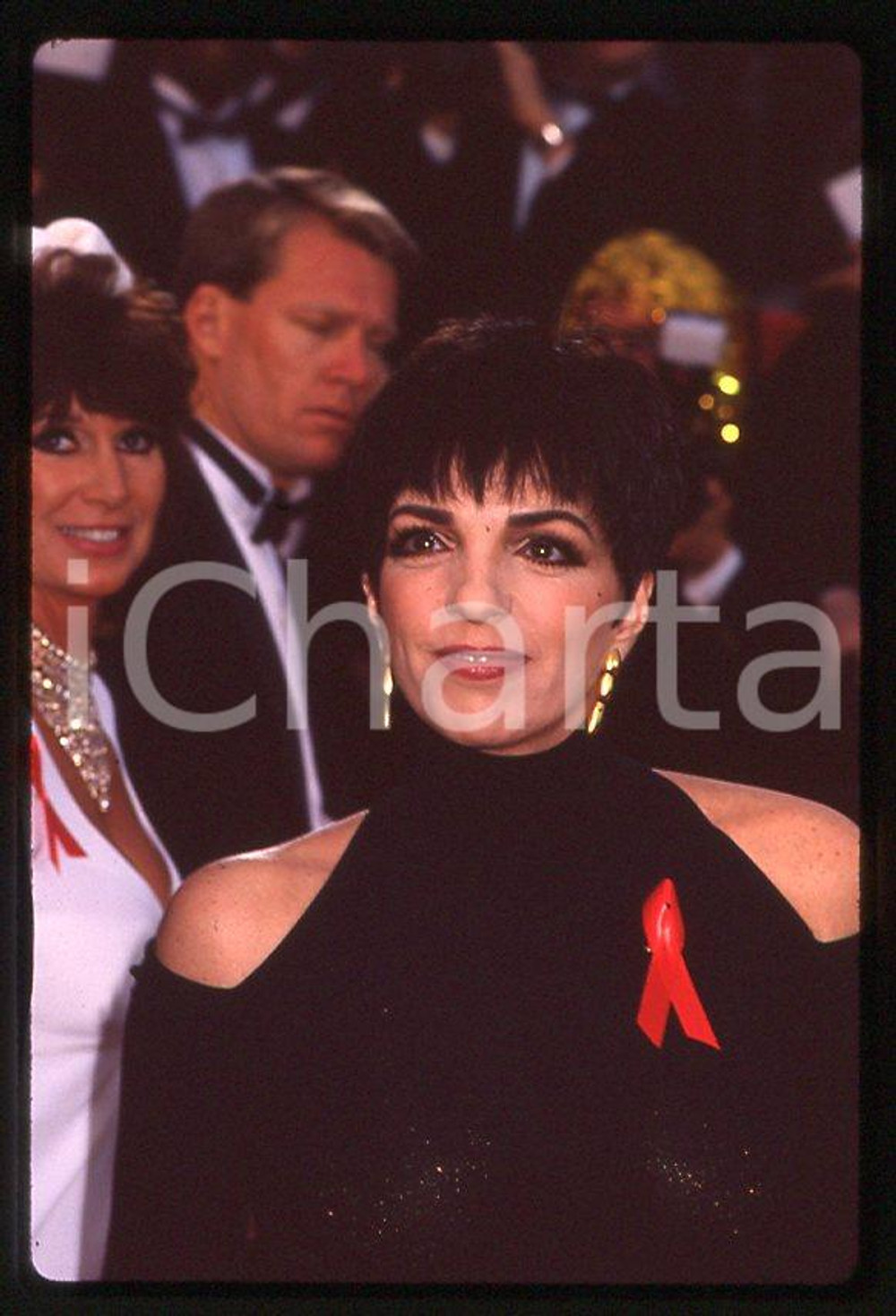 Fotografia d epoca originale Liza MINNELLI  64th Academy Awards 1992 Red ribbon AIDS 35mm vintage slide 3 1