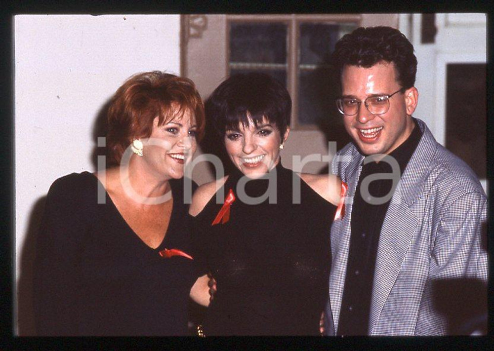 Fotografia d epoca originale Liza MINNELLI  Red ribbon AIDS 1992  35mm vintage slide 1 1