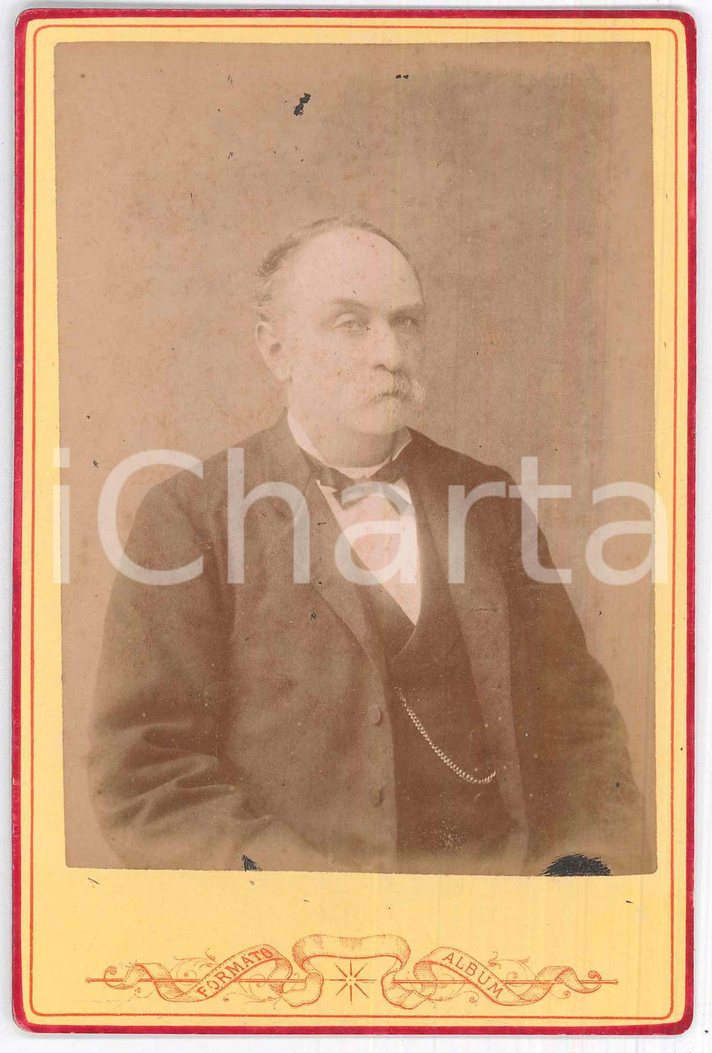 Fotografia d epoca originale 1880 ca COSTUME  ITALIA  Ritratto maschile  Foto formato album 1