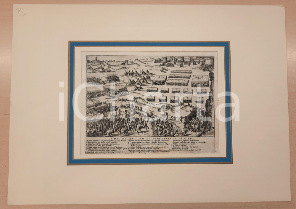 Stampa, bozzetto originale 1630 ca Giacomo LAURO De ordine militum et magistratuum militiae Incisione 1