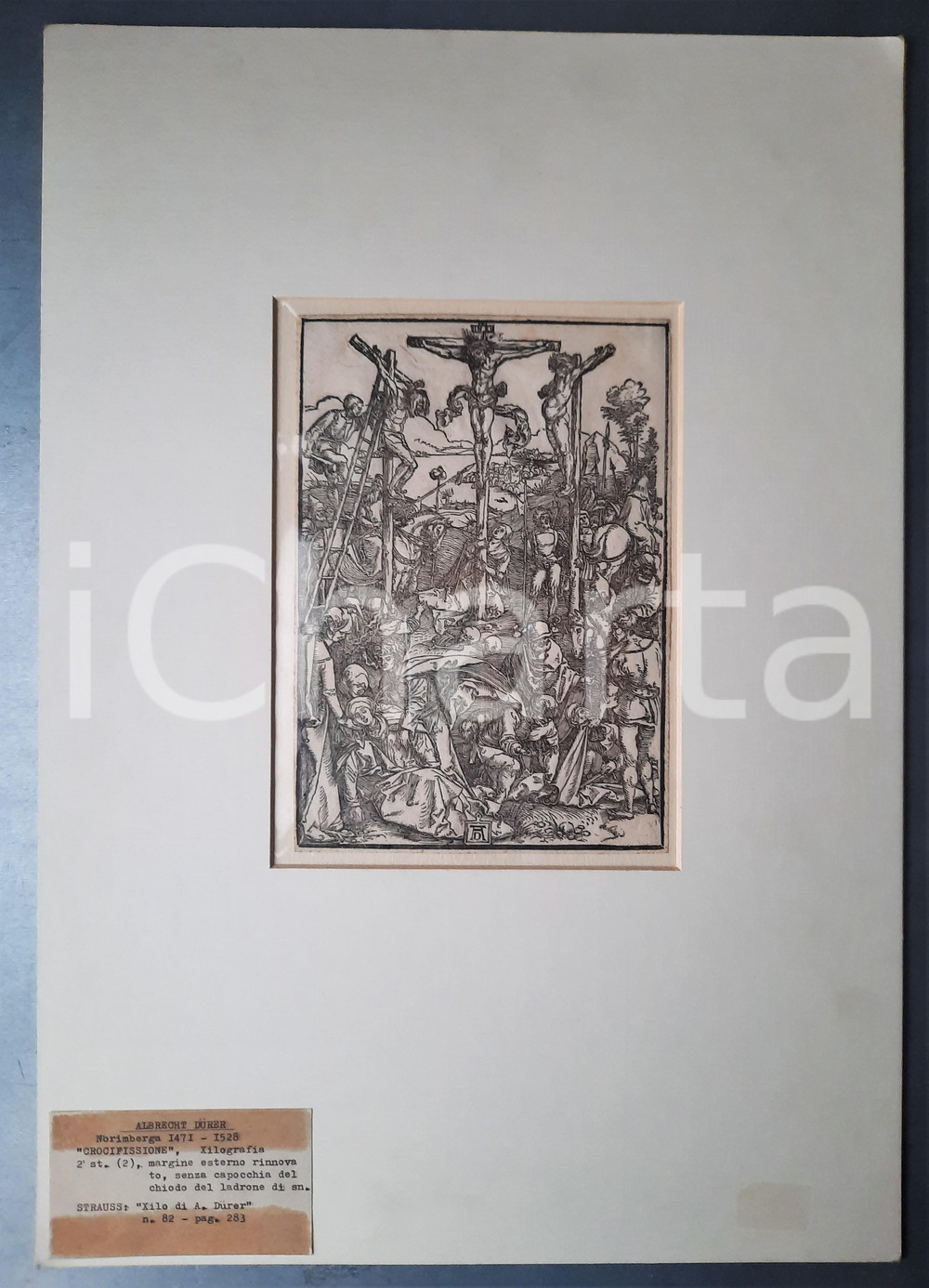 Opera d’arte autentica 1510 ca Albrecht DURER  Crocifissione  Xilografia 35x50 cm 1