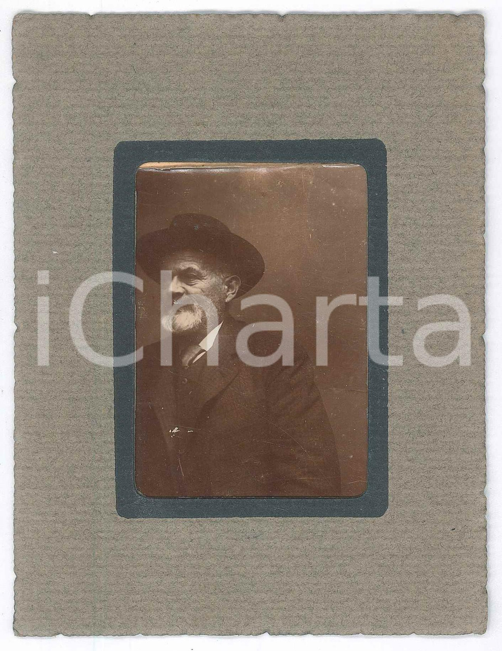 Fotografia d epoca originale 1920 ca ITALIA  COSTUME Ritratto di anziano con cappello  Foto ANONIMA 11x15 1