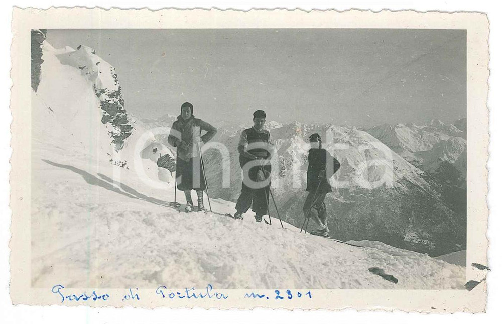 Fotografia d epoca originale 1935 ca VAL BREMBANA Alpinisti al PASSO DELLA PORTULA Foto 11x7 cm 1