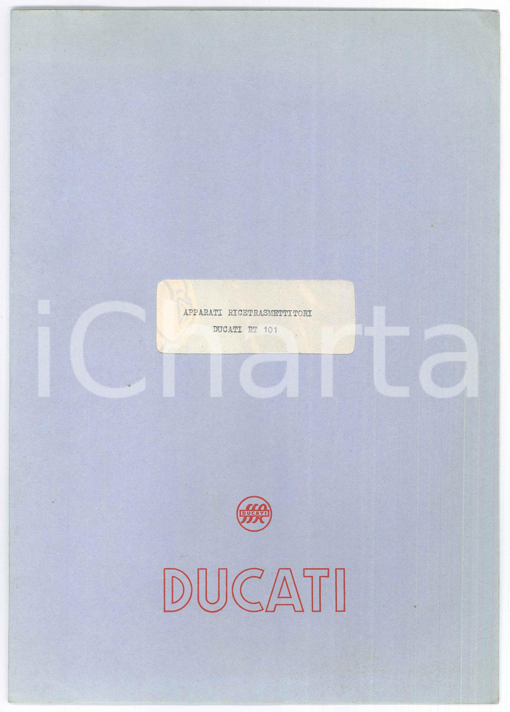 Materiale pubblicitario d’epoca 1955 ca BOLOGNA Ricetrasmettitore DUCATU RT 101 Catalogo ILLUSTRATO 1