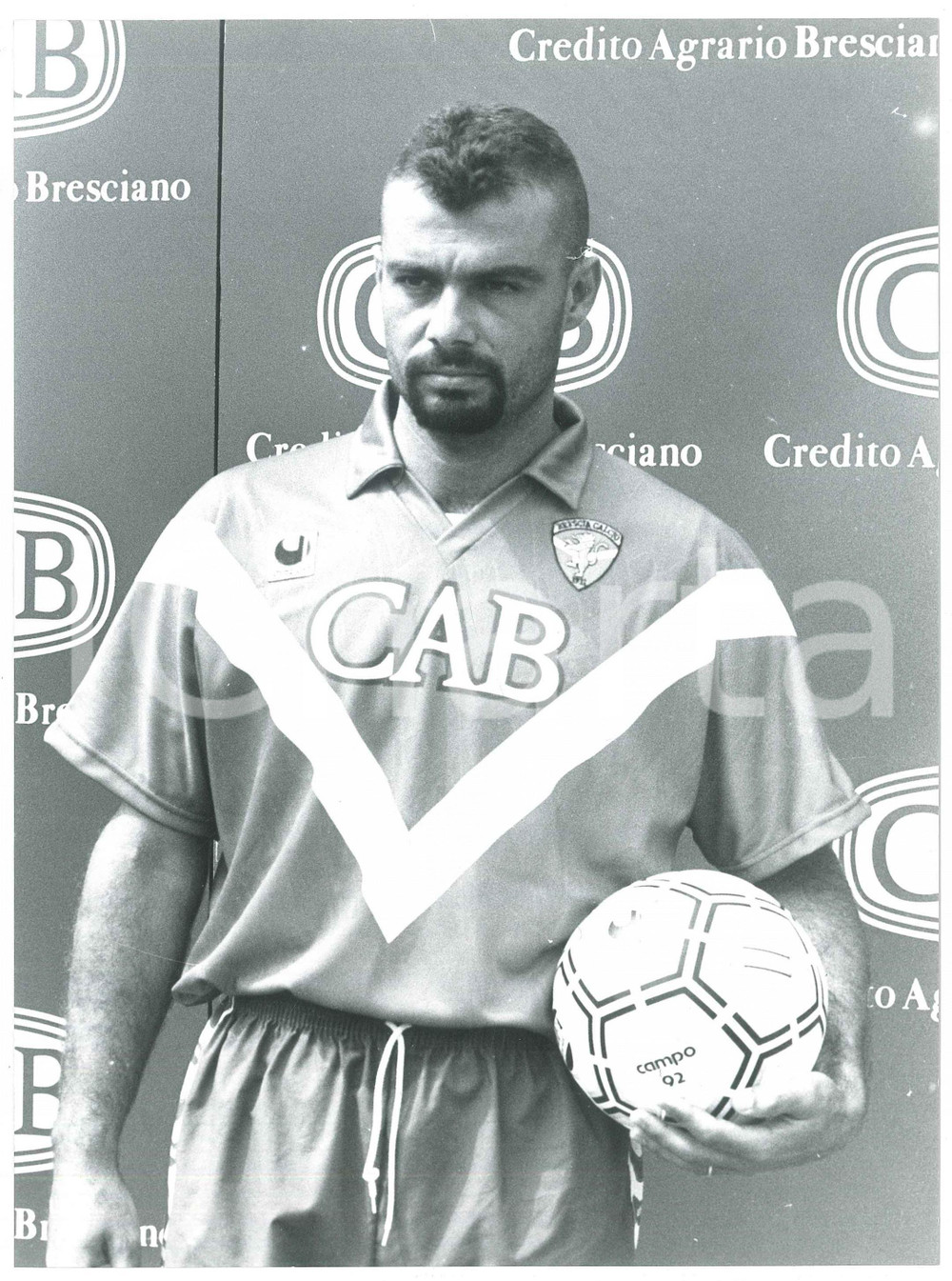Fotografia d epoca originale 1992 BRESCIA CALCIO Luca BRUNETTI Ritratto del calciatore  Foto 18x23 cm 1
