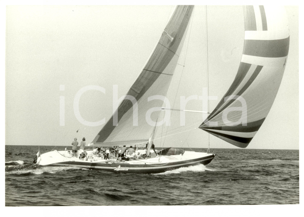 Fotografia d epoca originale 1987 FREMANTLE  Louis Vuitton Cup AZZURRA II con vento in poppa REGATTA Foto 4 1