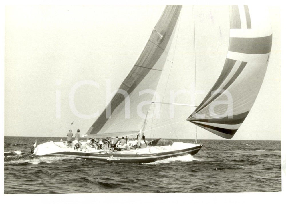 Fotografia d epoca originale 1987 FREMANTLE Louis Vuitton Cup AZZURRA II con vento in poppa REGATTA Foto 6 1
