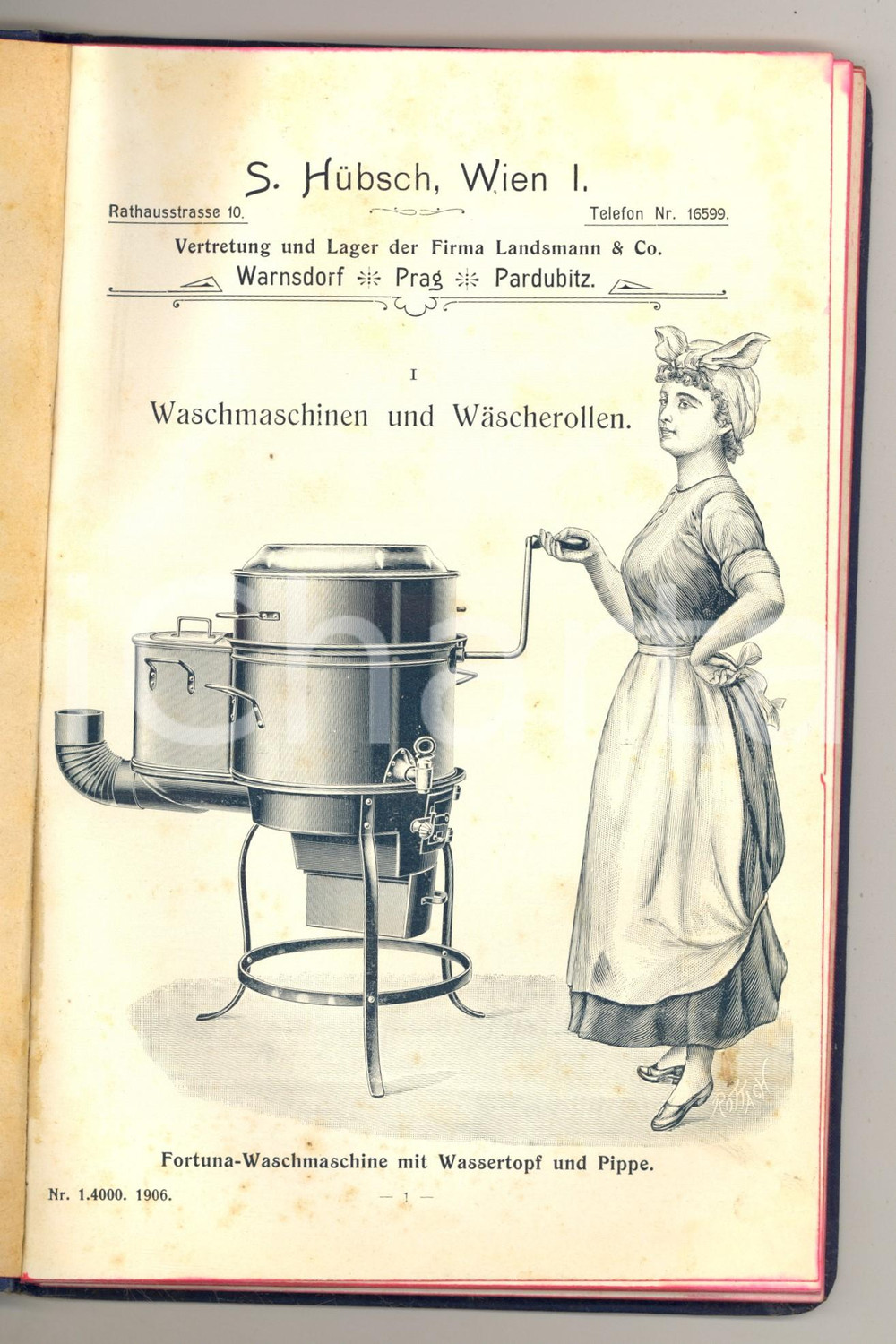 Materiale pubblicitario d’epoca 1906 WIEN  Ditta S. HUSCH  Catalogo ILLUSTRATO Macchinari e arredi RARO 1