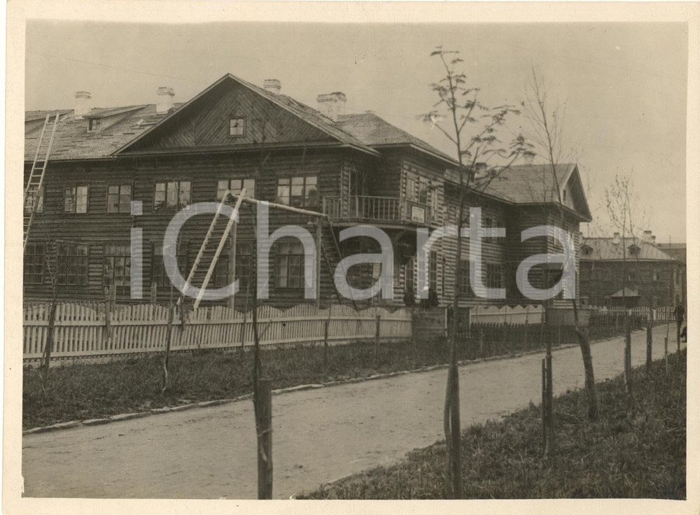 Fotografia d epoca originale 1934 EX URSS Oblast di MURMANSK  Le tradizionali case in legno Foto 20x15 cm 1