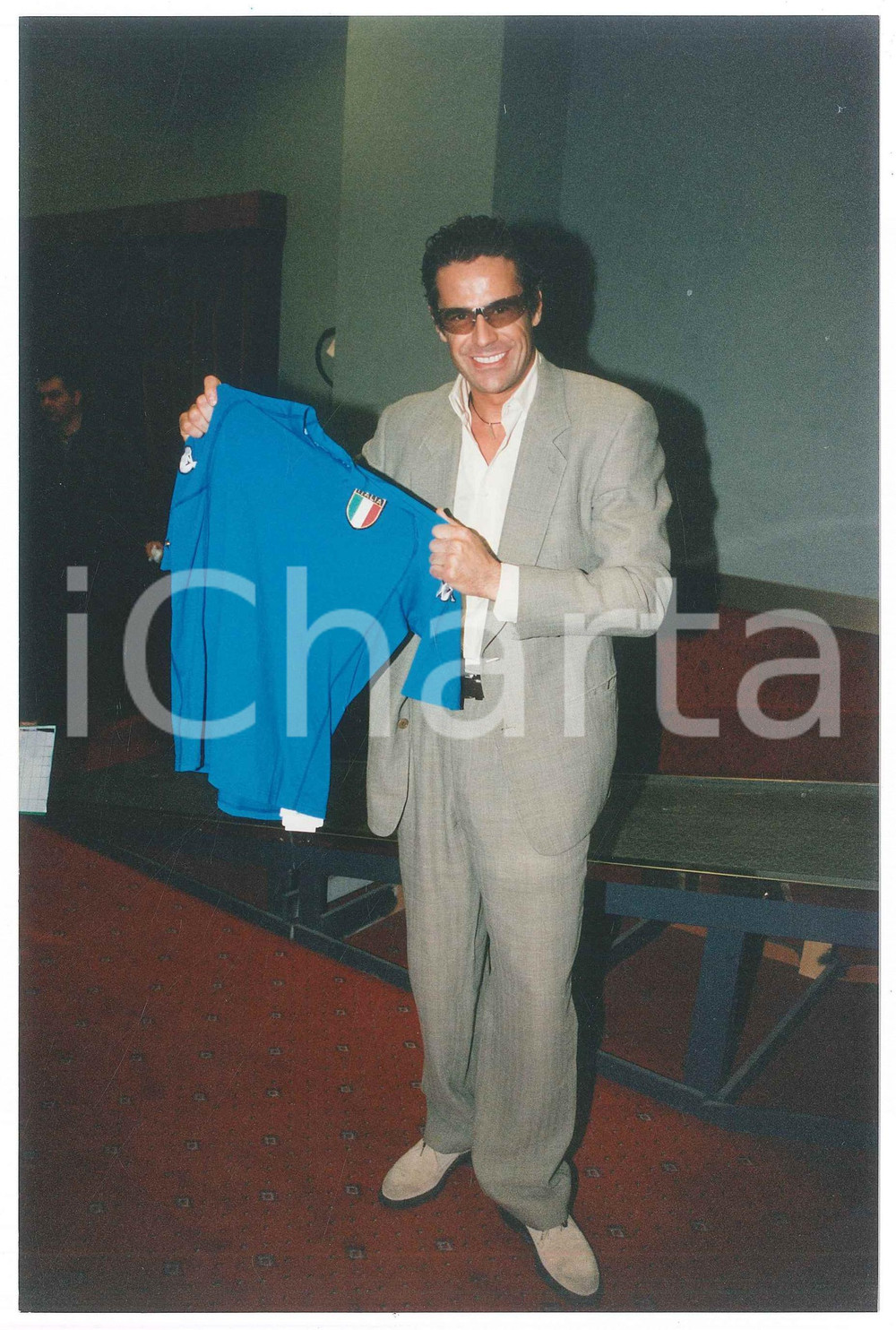 Fotografia d epoca originale 2000 ca COSTUME Edoardo COSTA con la maglia della Nazionale di calcio Foto 1