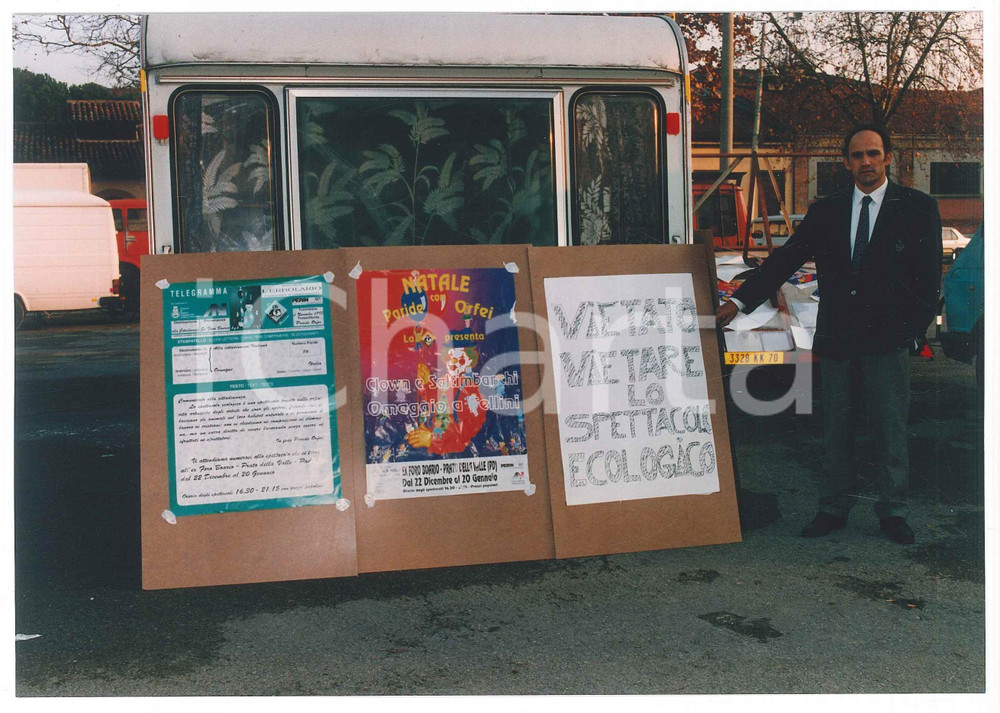 Fotografia d epoca originale 1993 CIRCO PADOVA Paride ORFEI promuove il suo spettacolo ecologico Foto 6 1