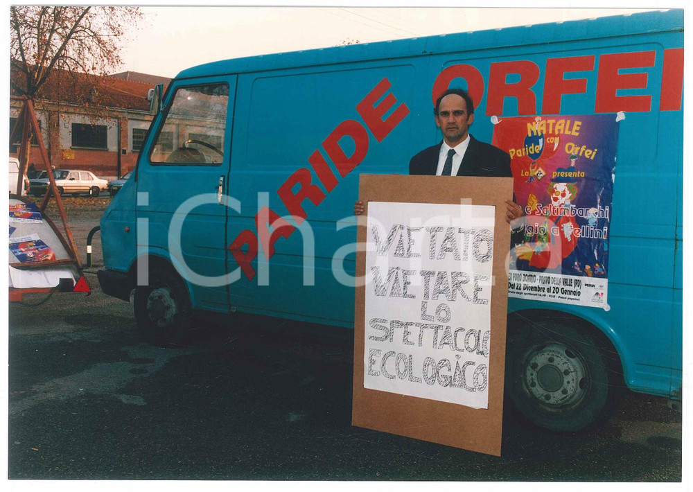Fotografia d epoca originale 1993 CIRCO PADOVA Paride ORFEI promuove il suo spettacolo ecologico Foto 4 1