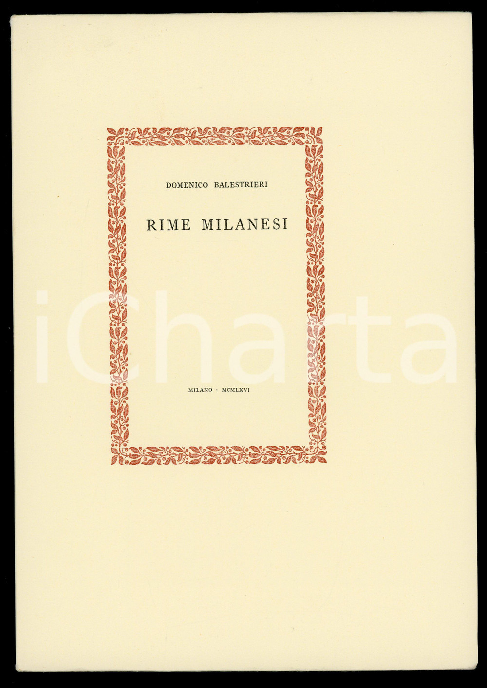 1966 Domenico BALESTRIERI Rime milanesi - Tip. Umberto ALLEGRETTI DI CAMPI (2)