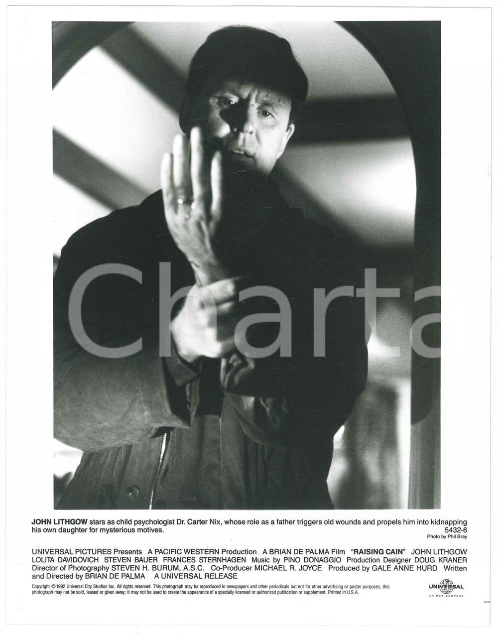 Materiale cinematografico d’epoca 1992 CINEMA Film Raising Cain  John LITHGOW as Dr. Carter Nix  Photo 1
