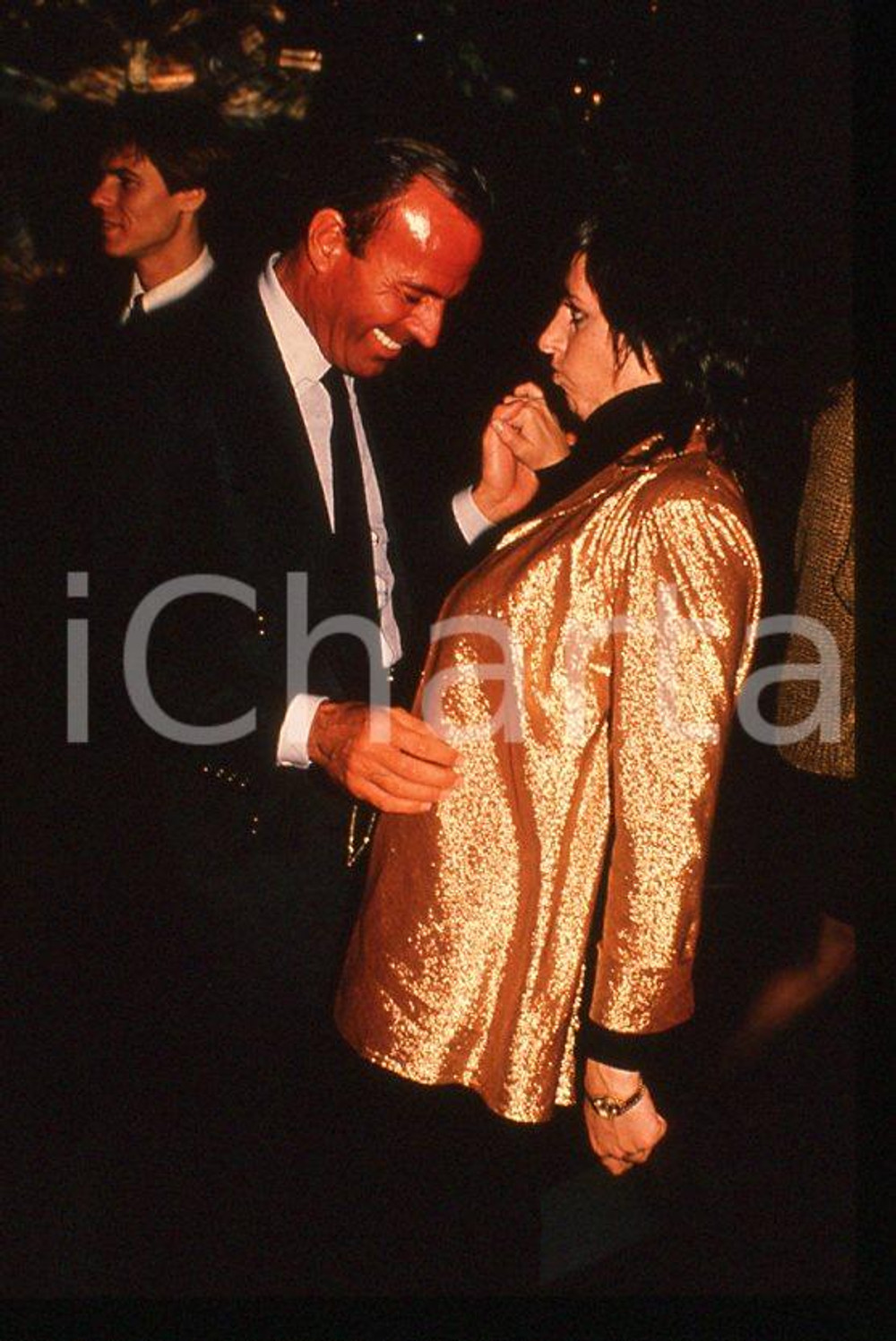 Fotografia d epoca originale Julio IGLESIAS Liza MINNELLI dancing  NEW YORK 1984 35mm vintage slide 1