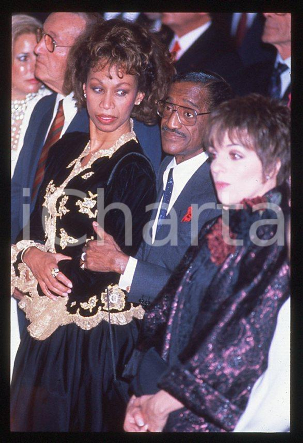 Fotografia d epoca originale Liza MINNELLI Sammy DAVIS jr Altovise DAVIS  PARIS 1989 35mm vintage slide 1