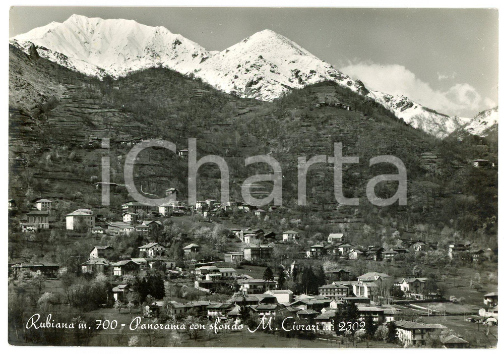 Cartolina originale da collezione 1960 RUBIANA TO Panorama con Monte Civrari  Cartolina FG VG 1