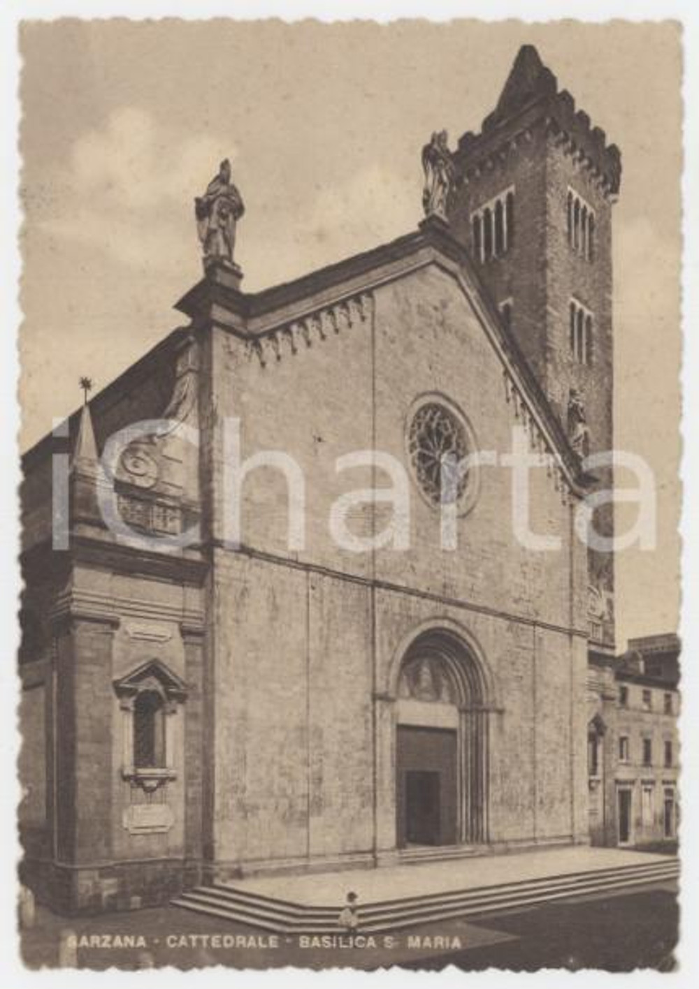 Cartolina originale da collezione 1950 ca SARZANA SP Concattedrale di Santa Maria Assunta  Cartolina FG NV 1