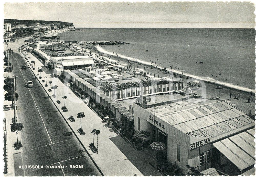 Cartolina originale da collezione 1952 ALBISSOLA MARINA SV Stabilimenti balneari SIRENA e NETTUNO Cartolina FG 1