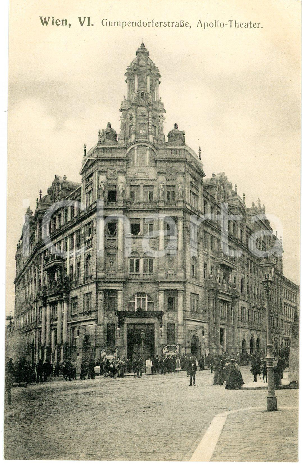 Cartolina originale da collezione 1915 WIEN Gumpendorferstrasse  ApolloTheater  Cartolina ANIMATA FP NV 1