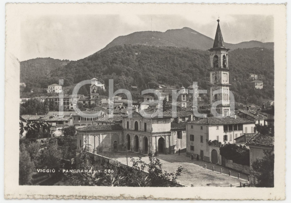 Cartolina originale da collezione 1957 VIGGIU  Panorama del paese  Cartolina FG VG 1
