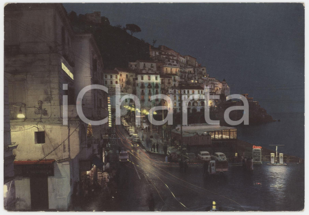 Cartolina originale da collezione 1978 AMALFI Panorama notturno  Cartolina ANIMATA FG VG 1