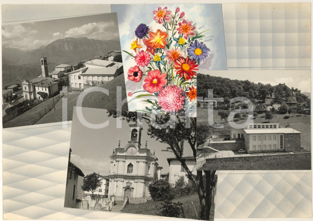 Stampa, bozzetto originale 1965 ca ARTOGNE / Località PIAZZE Chiesa S. MARIA DELLA NEVE Bozzetto cartolina 1