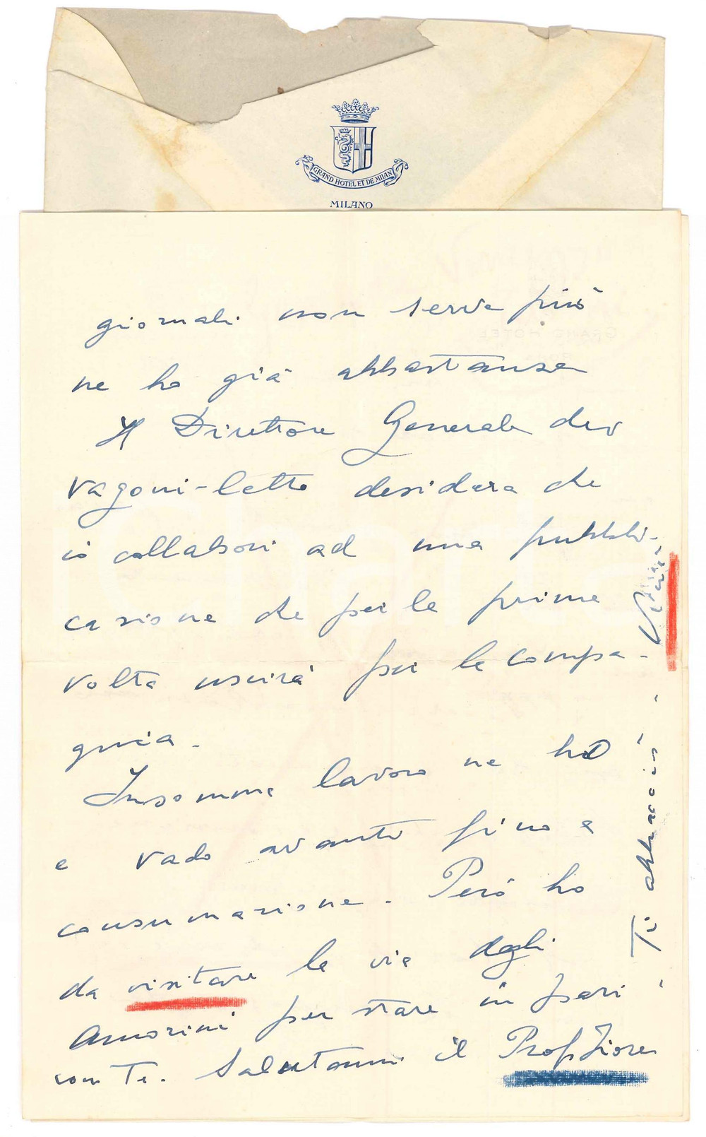 Autografo originale 1953 ROMA Vincenzo JANNI e il suo A good living tour of Italy  AUTOGRAFO 1