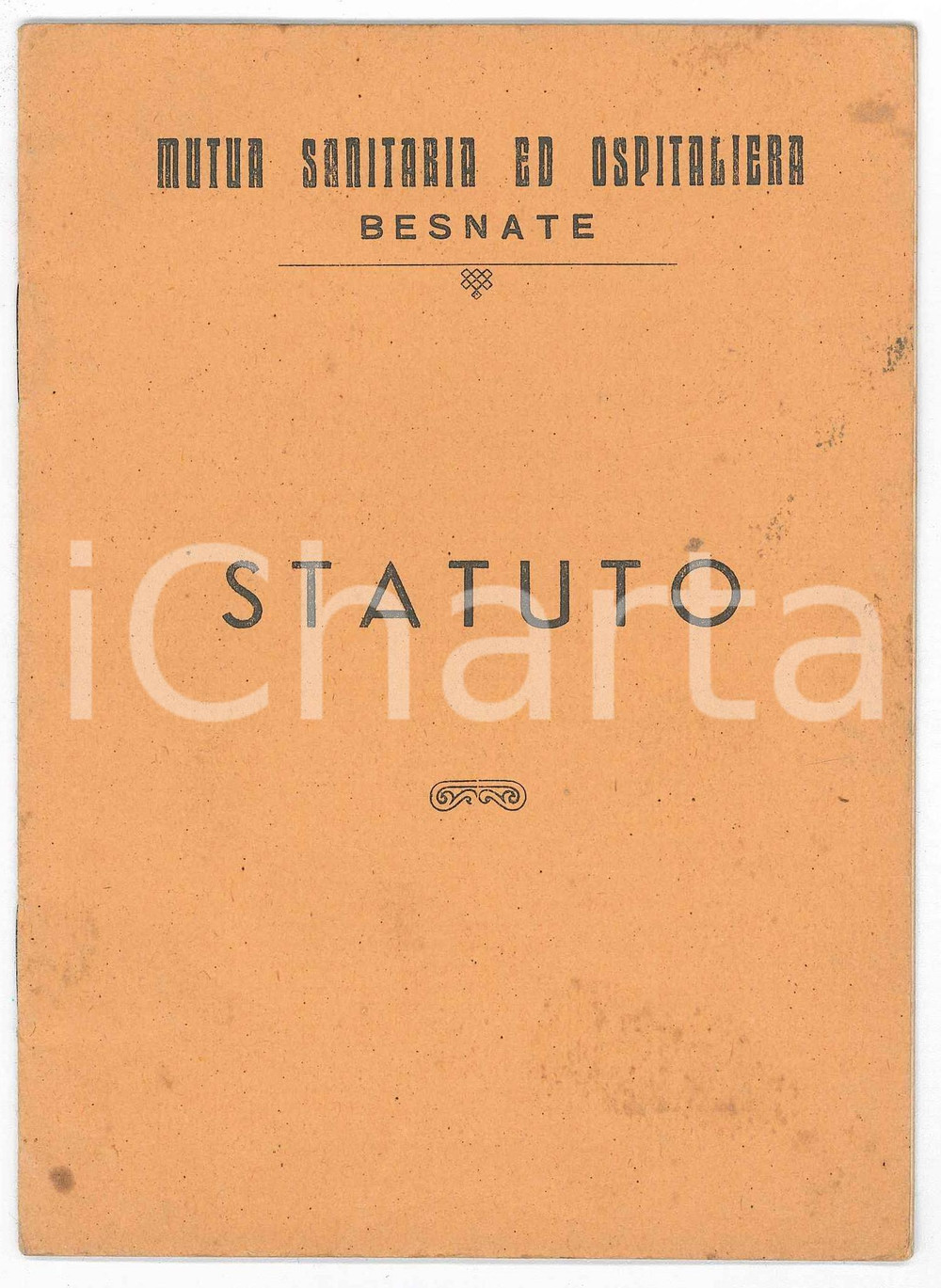 Libro, pubblicazione d epoca 1953 BESNATE VA Mutua Sanitaria ed Ospitaliera   Statuto 9 pp. 1