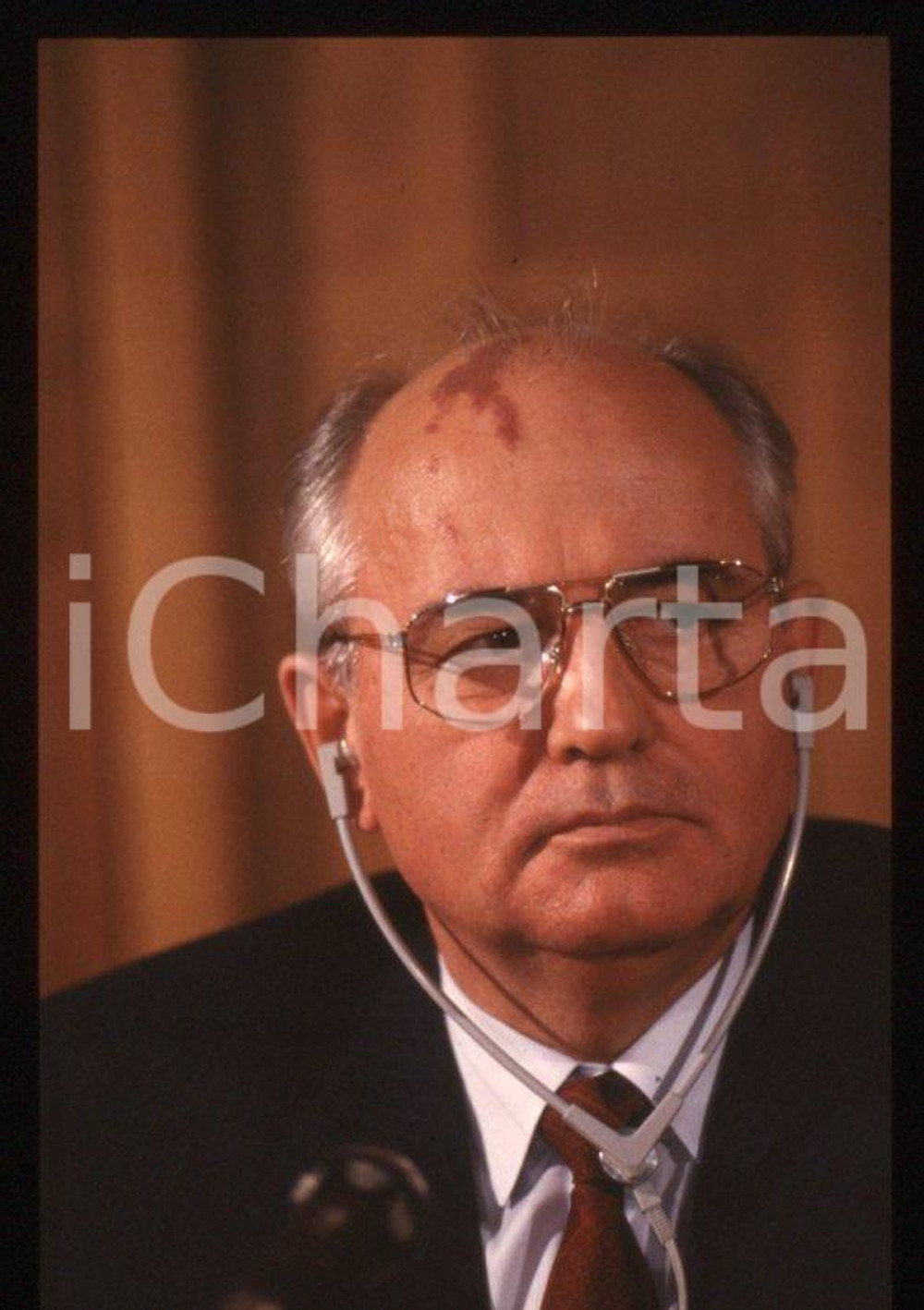 Fotografia d epoca originale 35mm vintage slide 1989 MILANO Michail GORBACHEV  President USSR Portrait 6 1
