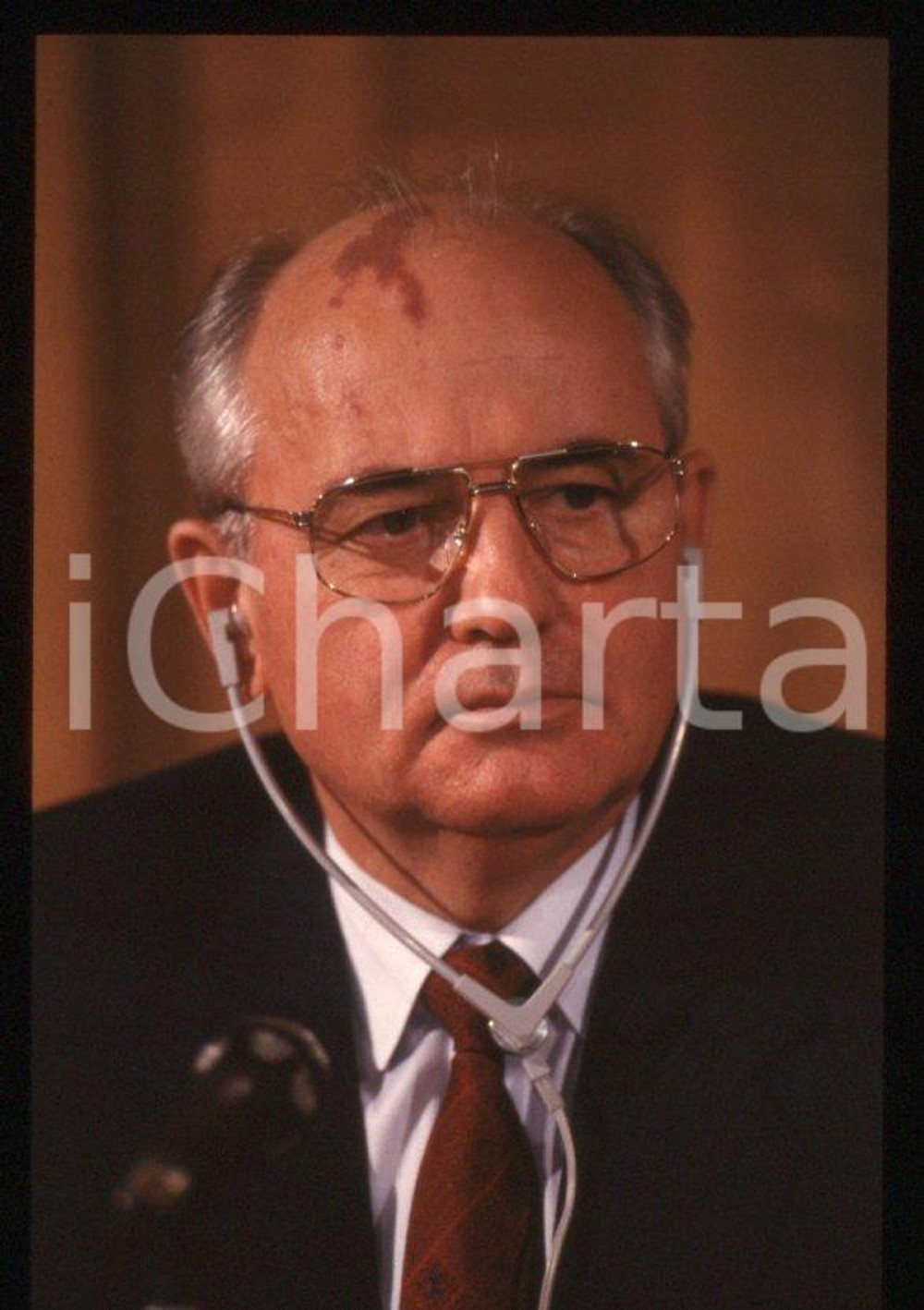Fotografia d epoca originale 35mm vintage slide 1989 MILANO Michail GORBACHEV  President USSR Portrait 4 1