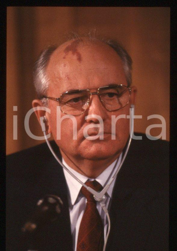 Fotografia d epoca originale 35mm vintage slide 1989 MILANO Michail GORBACHEV  President USSR Portrait 4 1