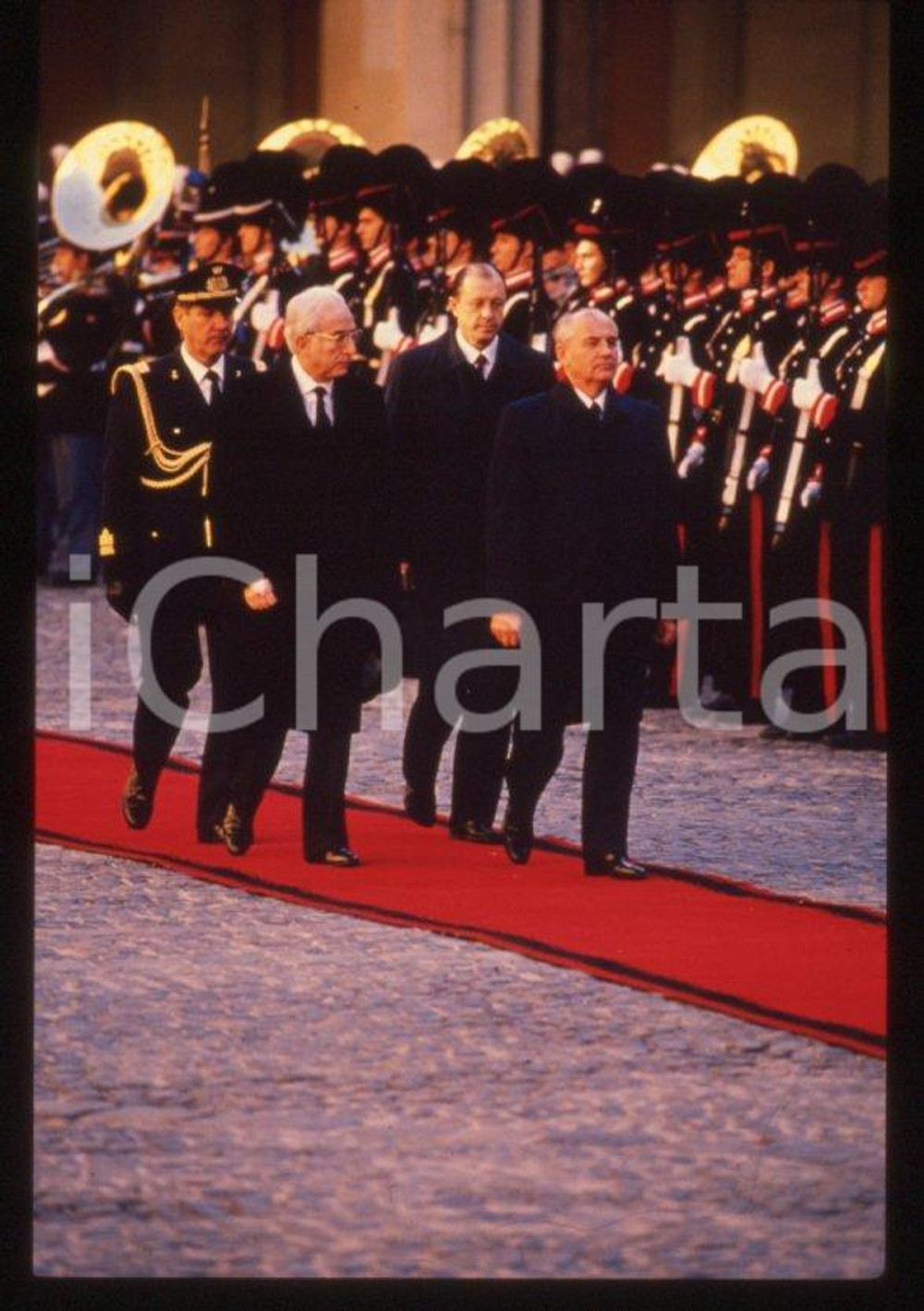 Fotografia d epoca originale 35mm vintage slide 1989 ROMA QUIRINALE Francesco COSSIGA Michail GORBACHEV 2 1